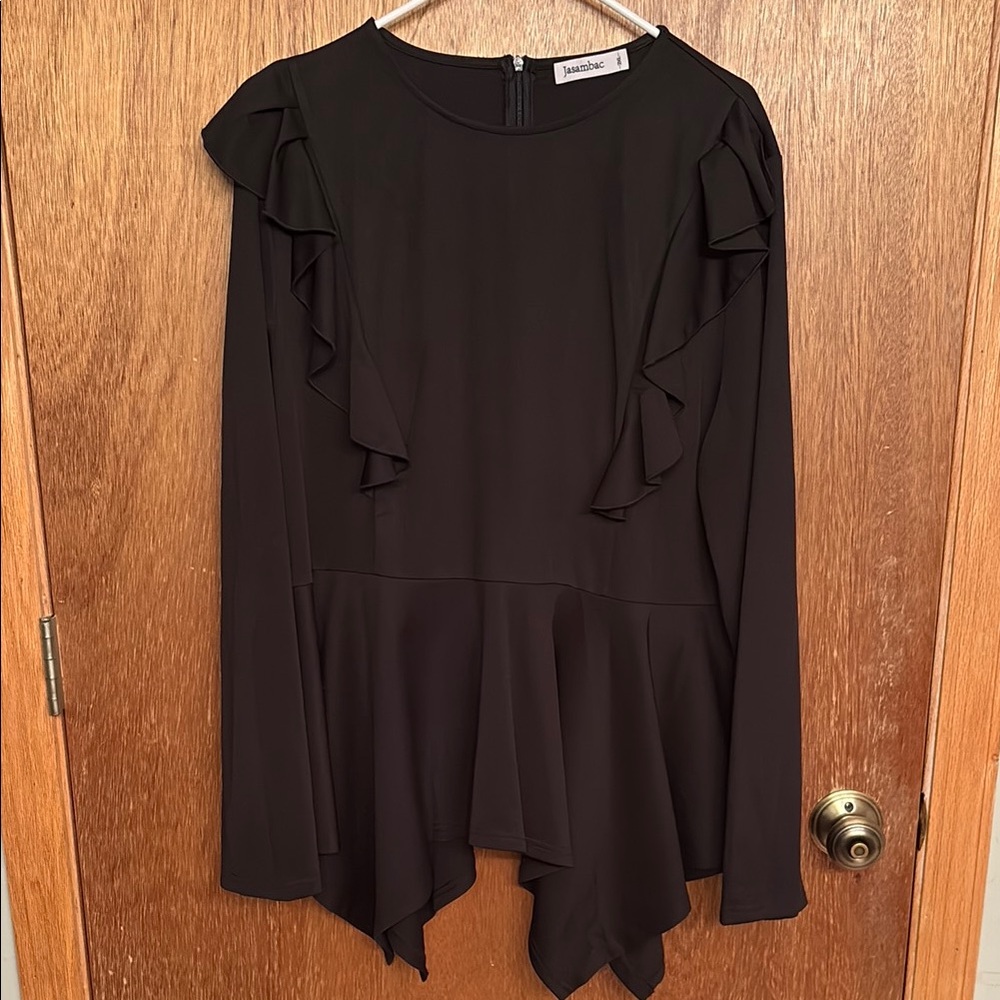 Black Ruffled Blouse